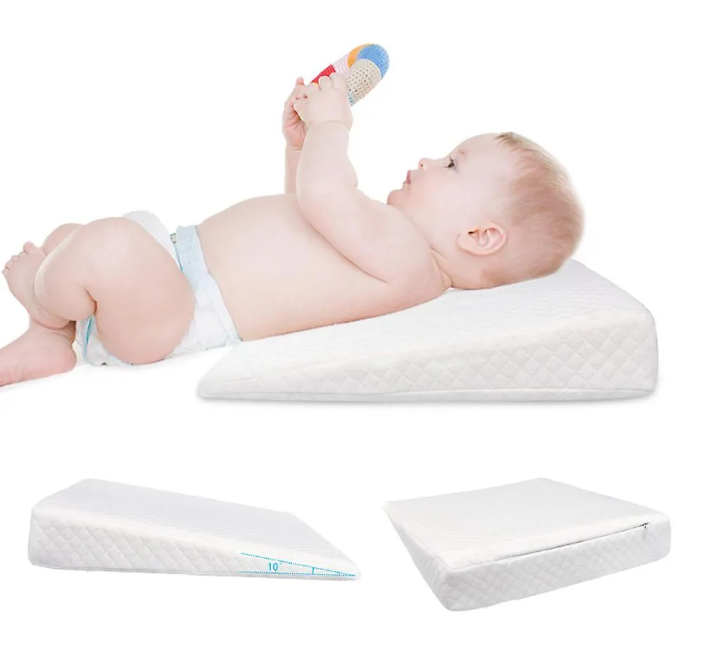 1# white Anti-spitting milk baby triangle slope pillow, memory foam baby feeding pillow AZ19894