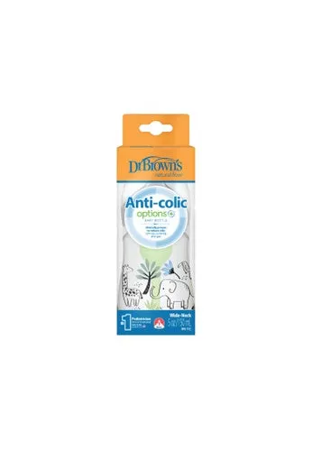 [2-PK ] Dr. Brown's 5 oz/150 mL PP W-N Options  Designer Bottle (Jungle Elephant Design), 1-Pack