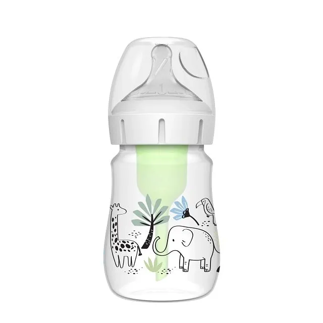 [2-PK ] Dr. Brown's 5 oz/150 mL PP W-N Options  Designer Bottle (Jungle Elephant Design), 1-Pack