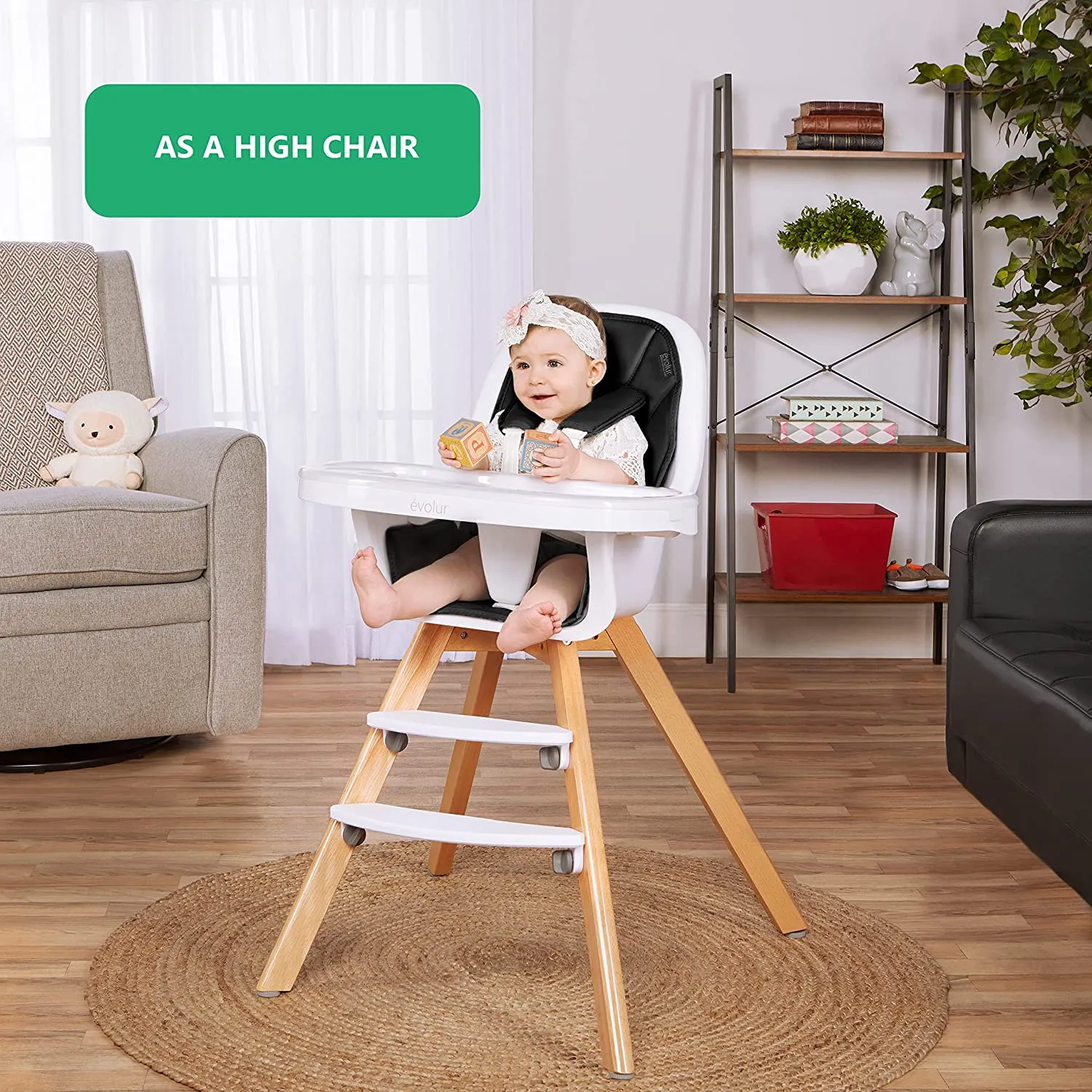 3 in 1 Zoodle High Chair - Black