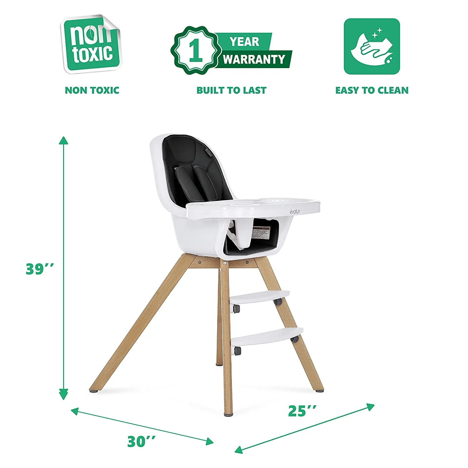 3 in 1 Zoodle High Chair - Black