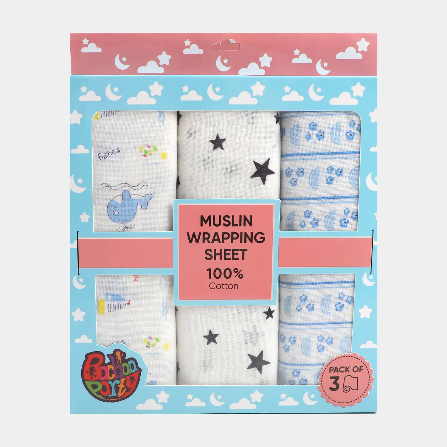 3PCS Muslin Cotton Wrapping Sheets Set