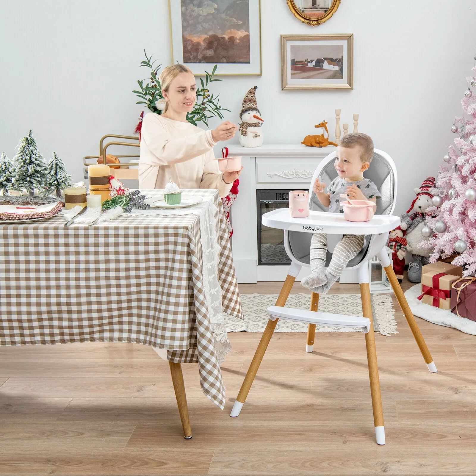 4-in-1 Convertible High Chair - Grey