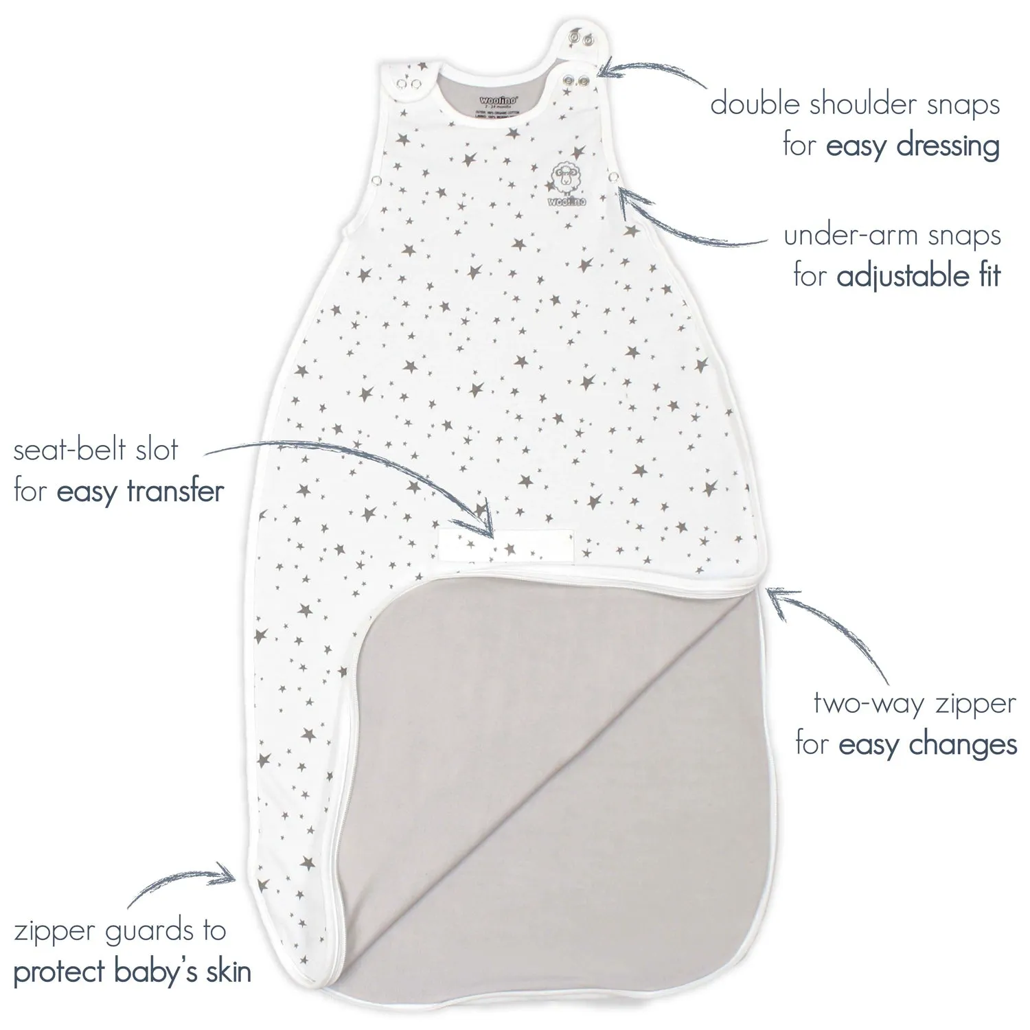 4 Season® Ultimate Toddler Sleep Bag, Merino Wool & Organic Cotton, 2 - 4 Years, Sage