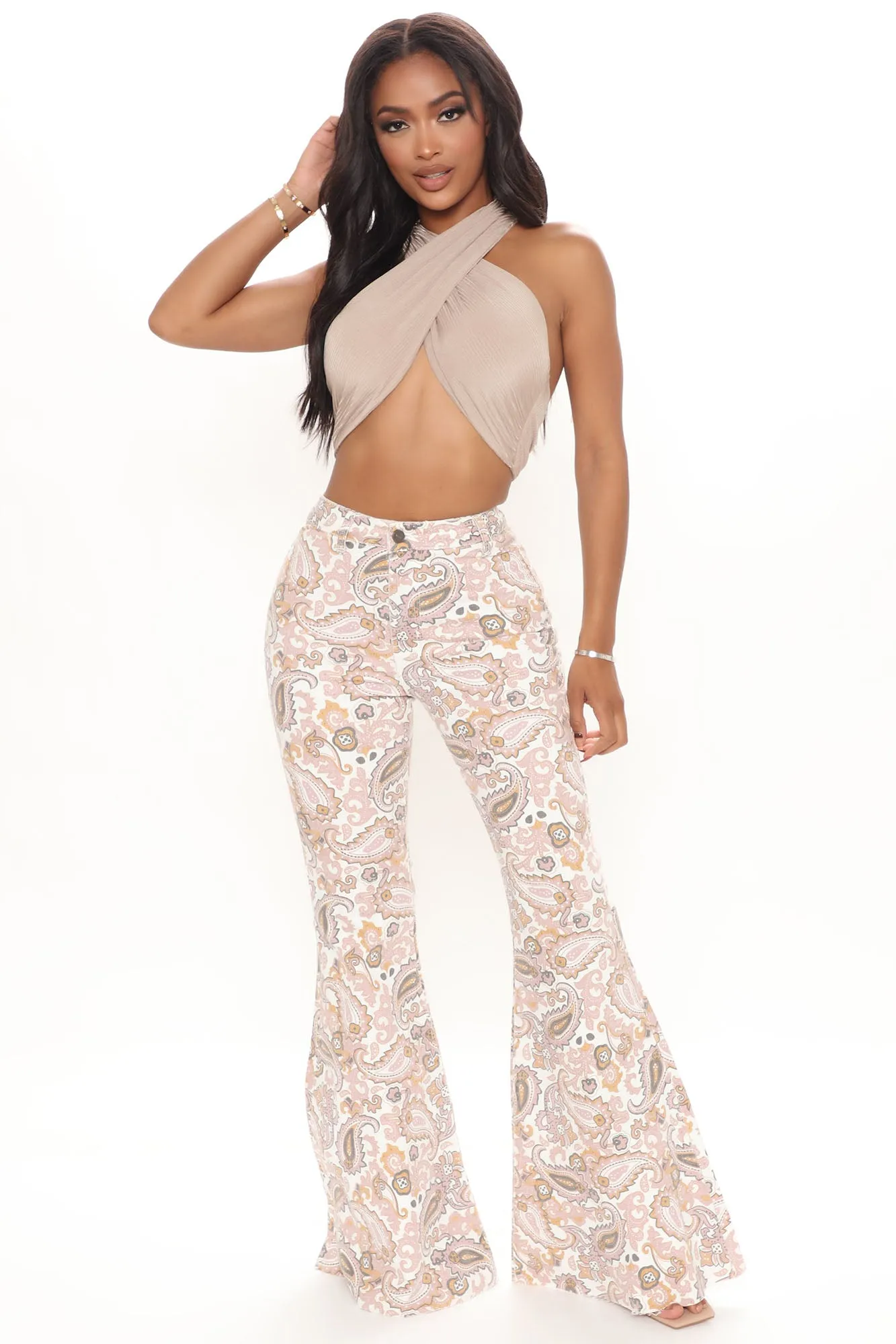 A Wild Soul Boho Super Flare Jeans - Multi Color