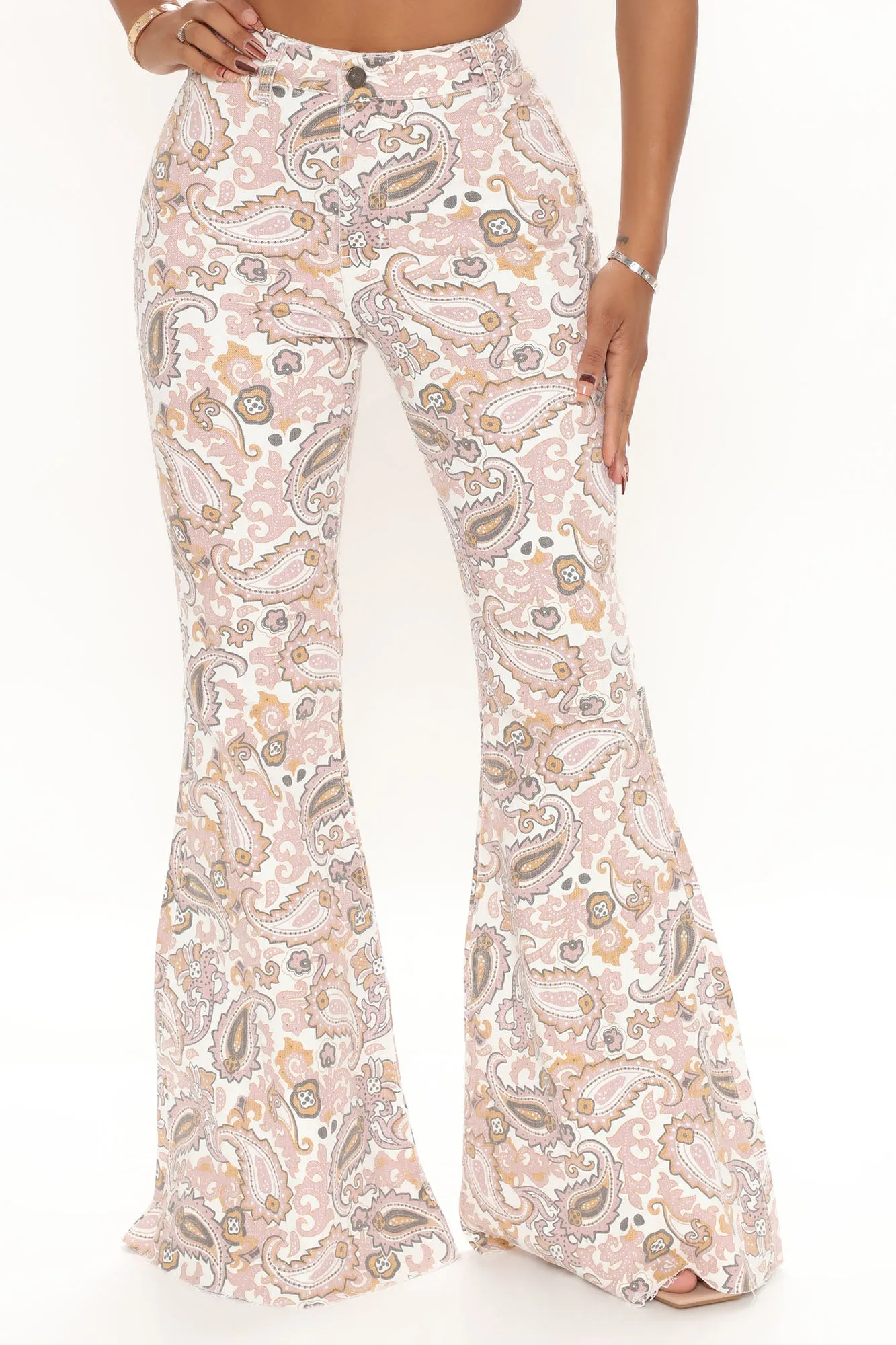 A Wild Soul Boho Super Flare Jeans - Multi Color