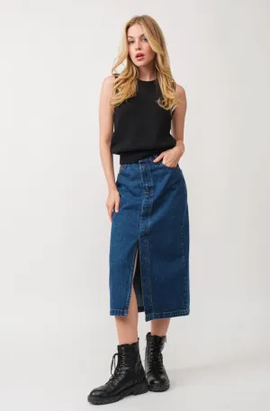Ana Front Slit Denim Skirt