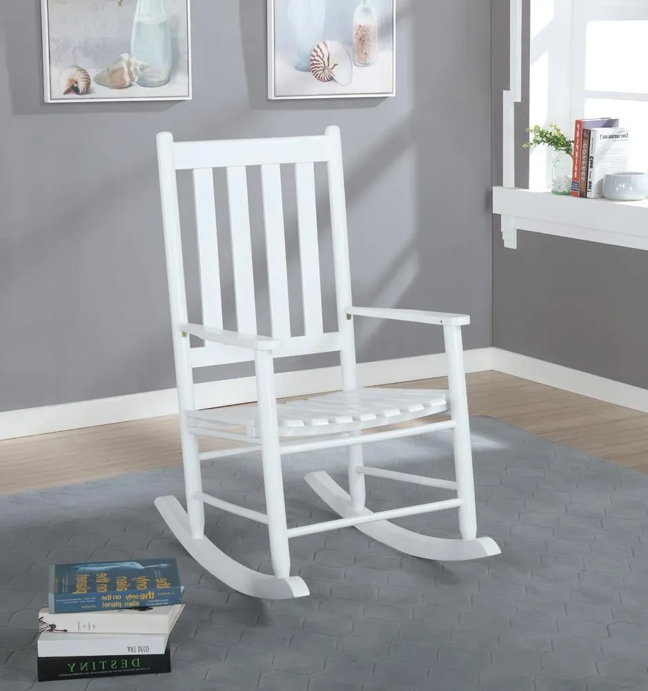 Annie Slat Back Wooden Rocking Chair White