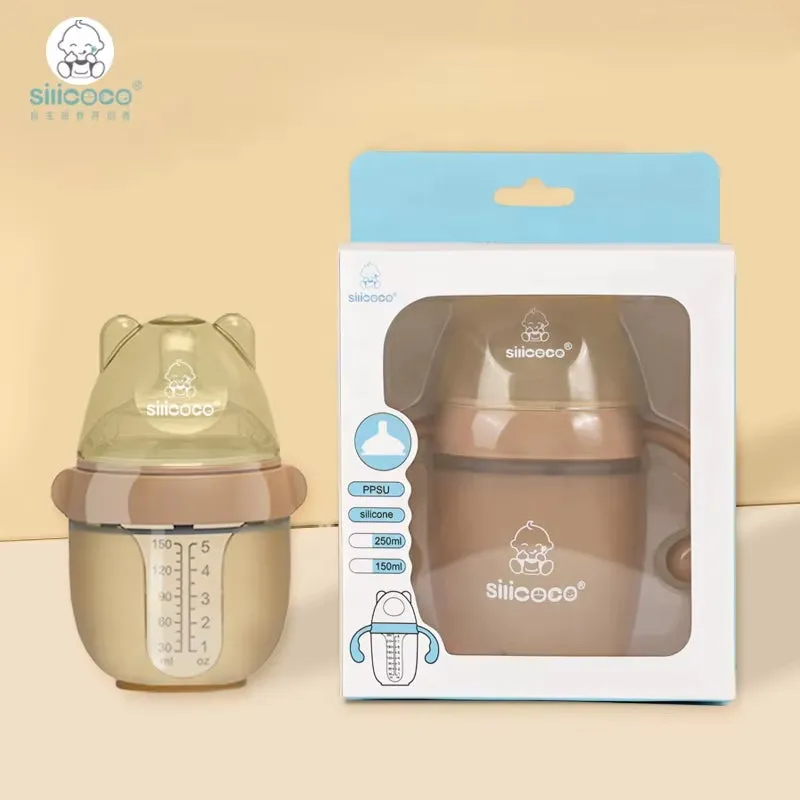 anti Colic Silicone Newborn Baby Drinking Feeding Nipple Water Sipper Sippy Bottle for Breastfed Babies