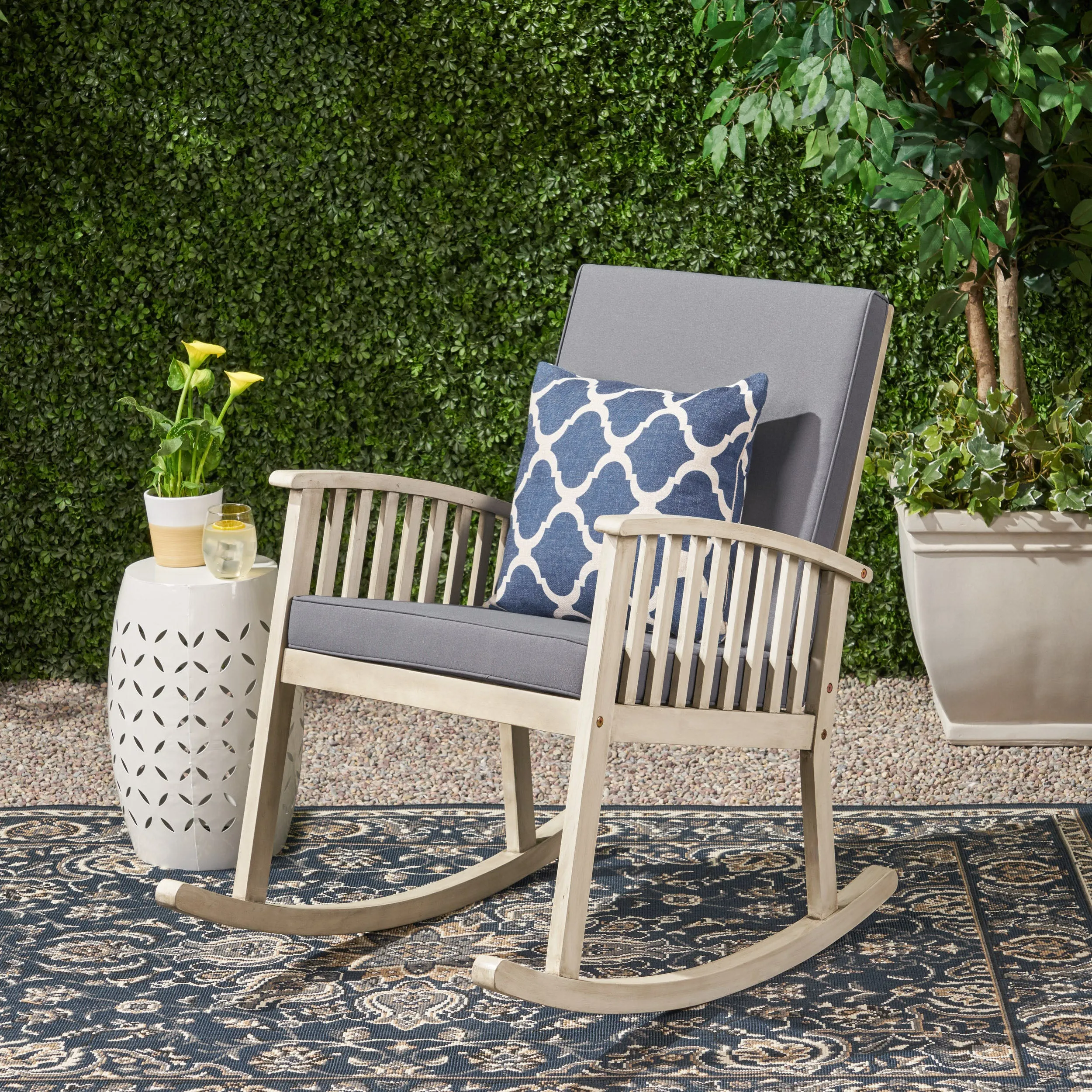 Audrey Outdoor Acacia Wood Rocking Chair