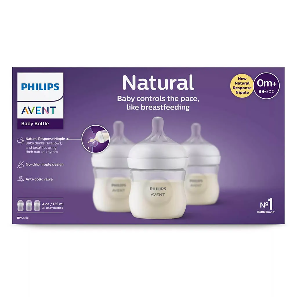 Avent Natural Baby Bottle 3 Pack, 4oz