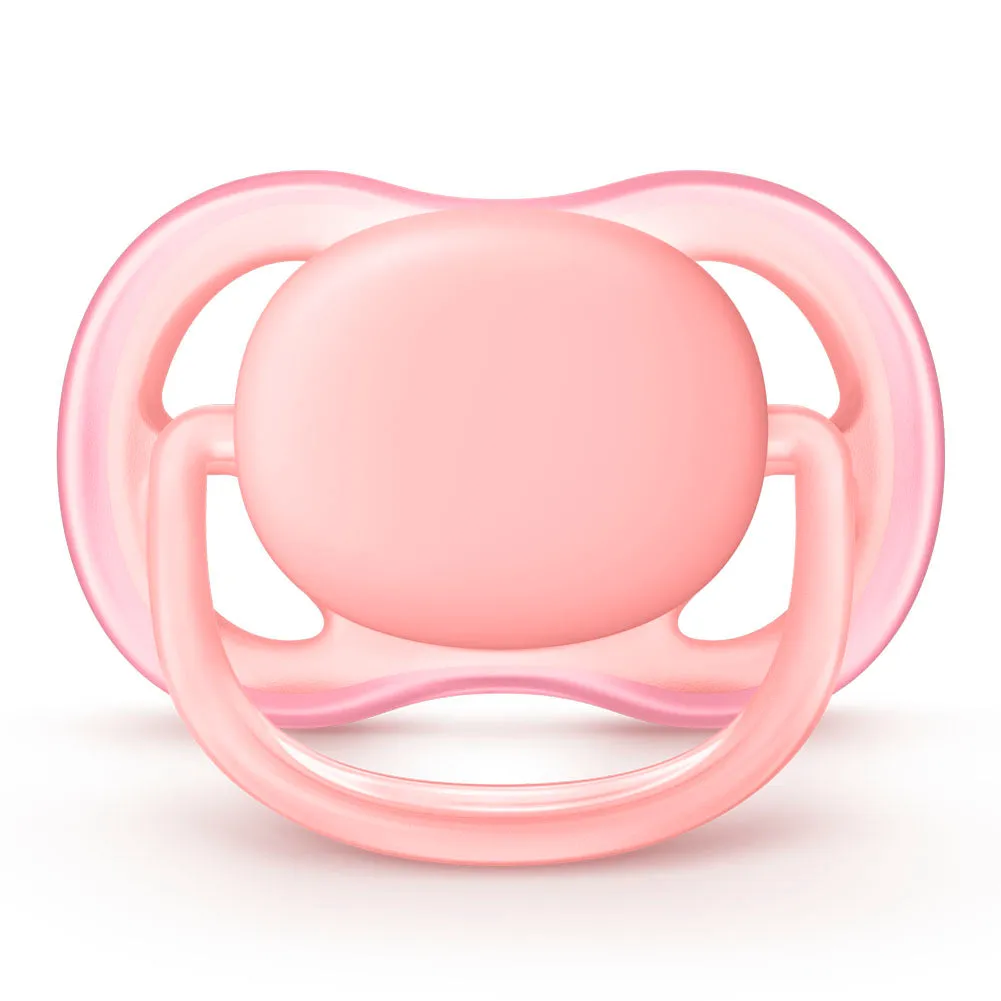 Avent Ultra Air Pacifier 2-Pack - Pink/Peach (6-18 Months)