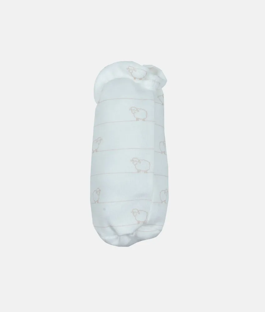 Baby Bottle Cover -  Beige Sheep Stripes