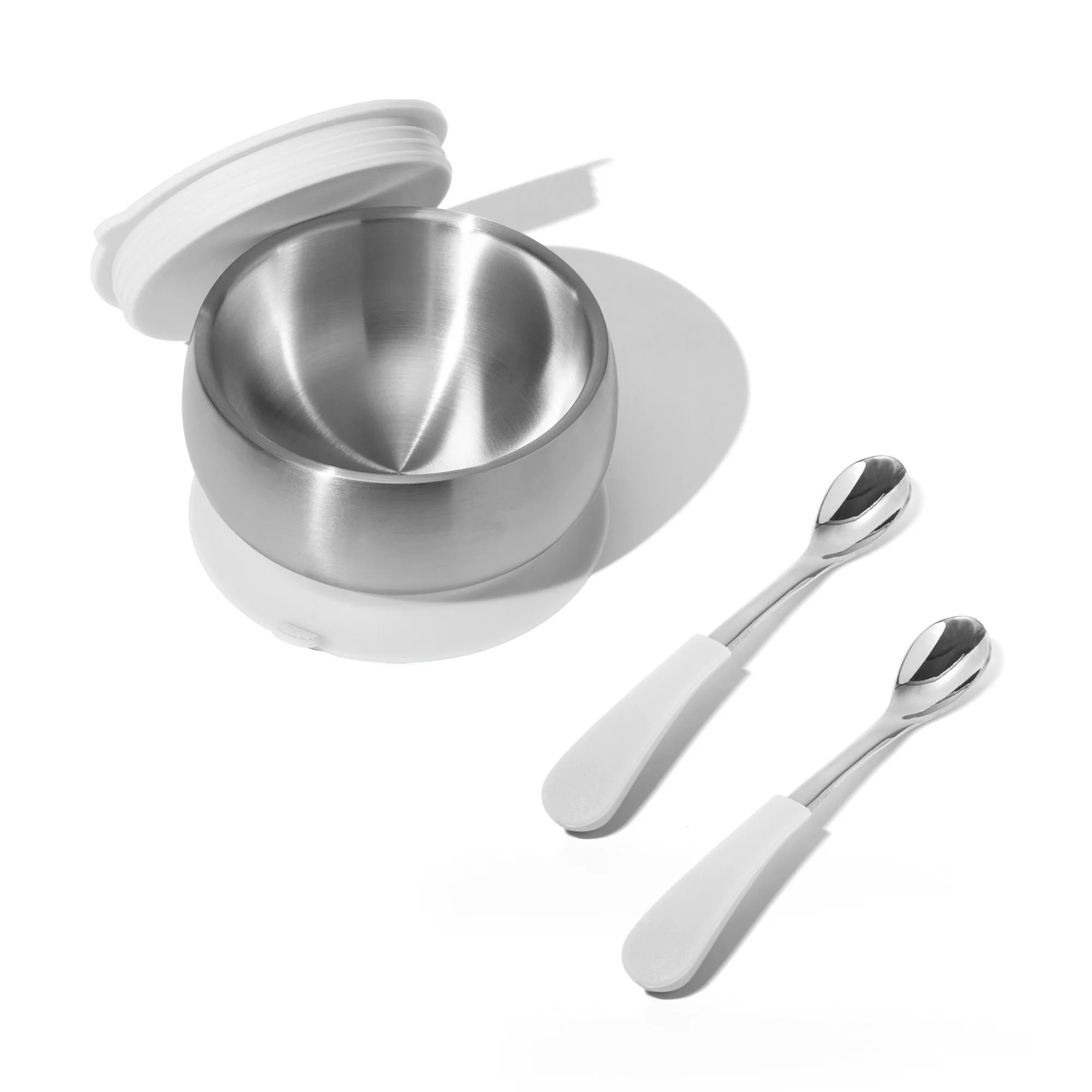Baby Bowl   Storage Lid   2 Spoons | Stainless Steel & Silicone