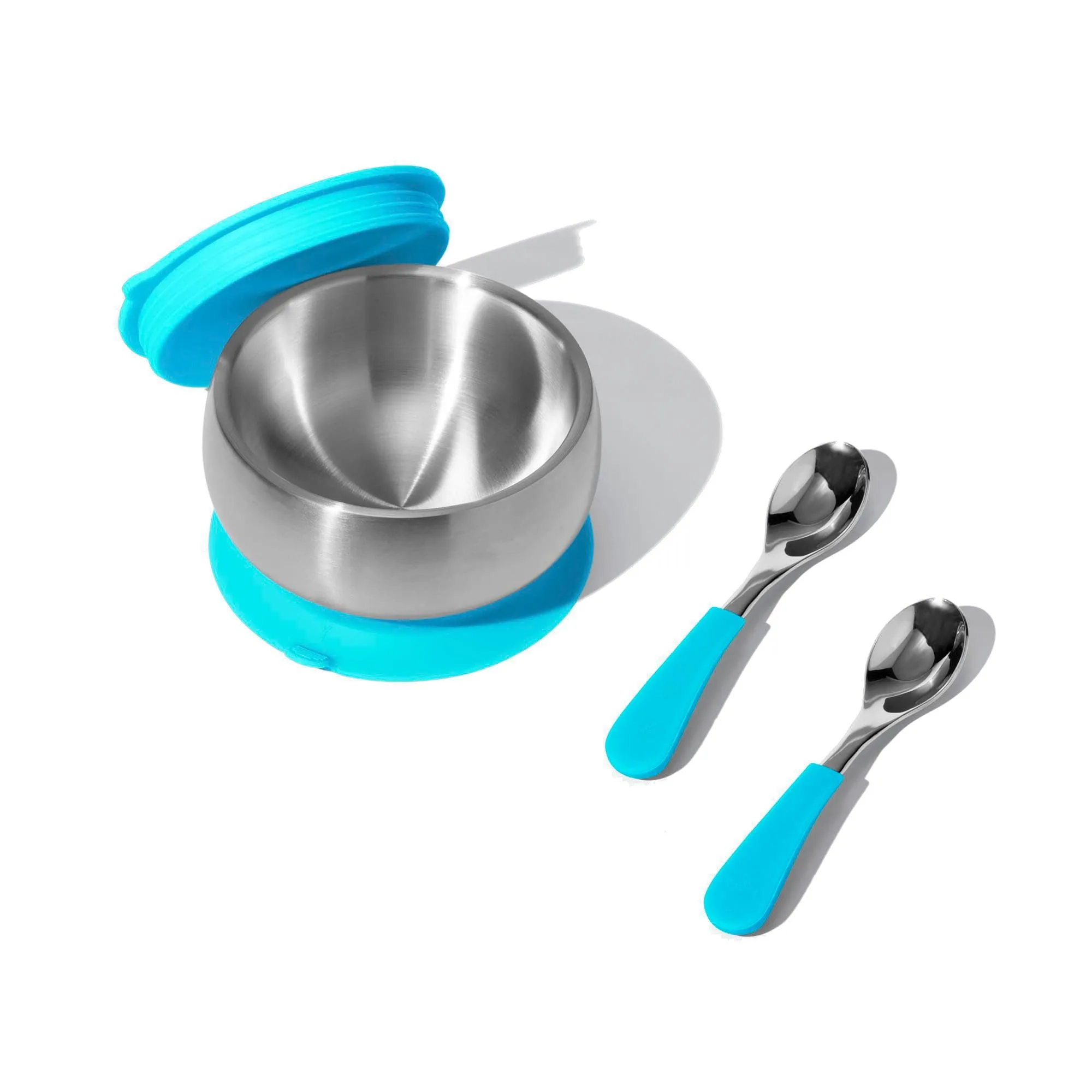Baby Bowl   Storage Lid   2 Spoons | Stainless Steel & Silicone