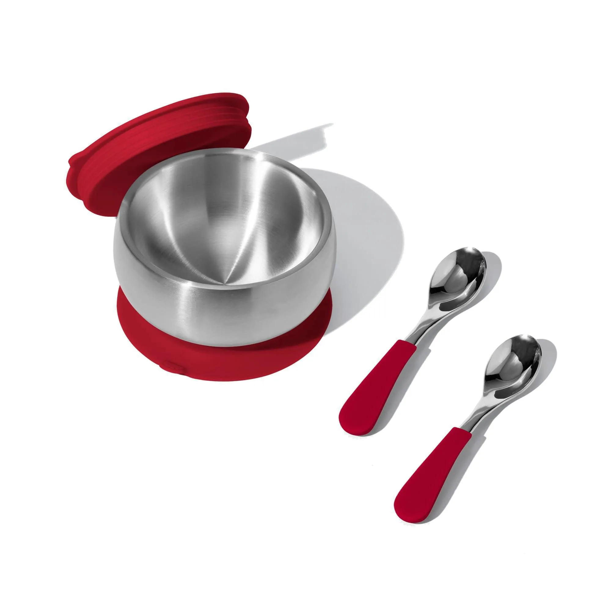 Baby Bowl   Storage Lid   2 Spoons | Stainless Steel & Silicone