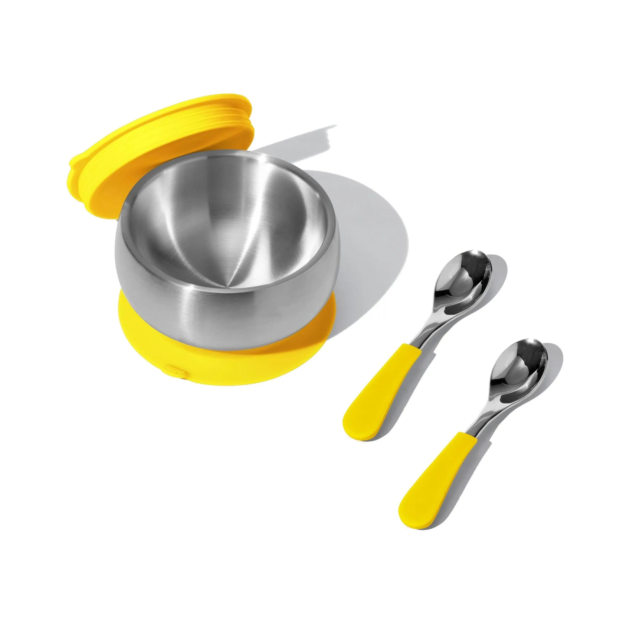 Baby Bowl   Storage Lid   2 Spoons | Stainless Steel & Silicone