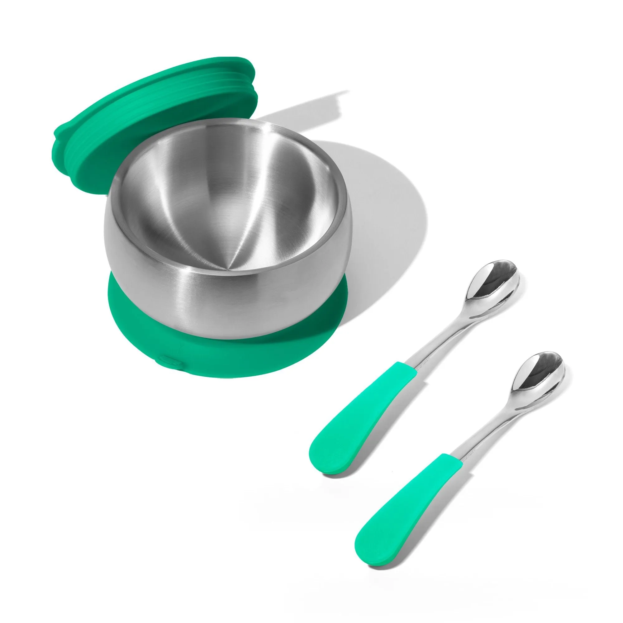 Baby Bowl   Storage Lid   2 Spoons | Stainless Steel & Silicone