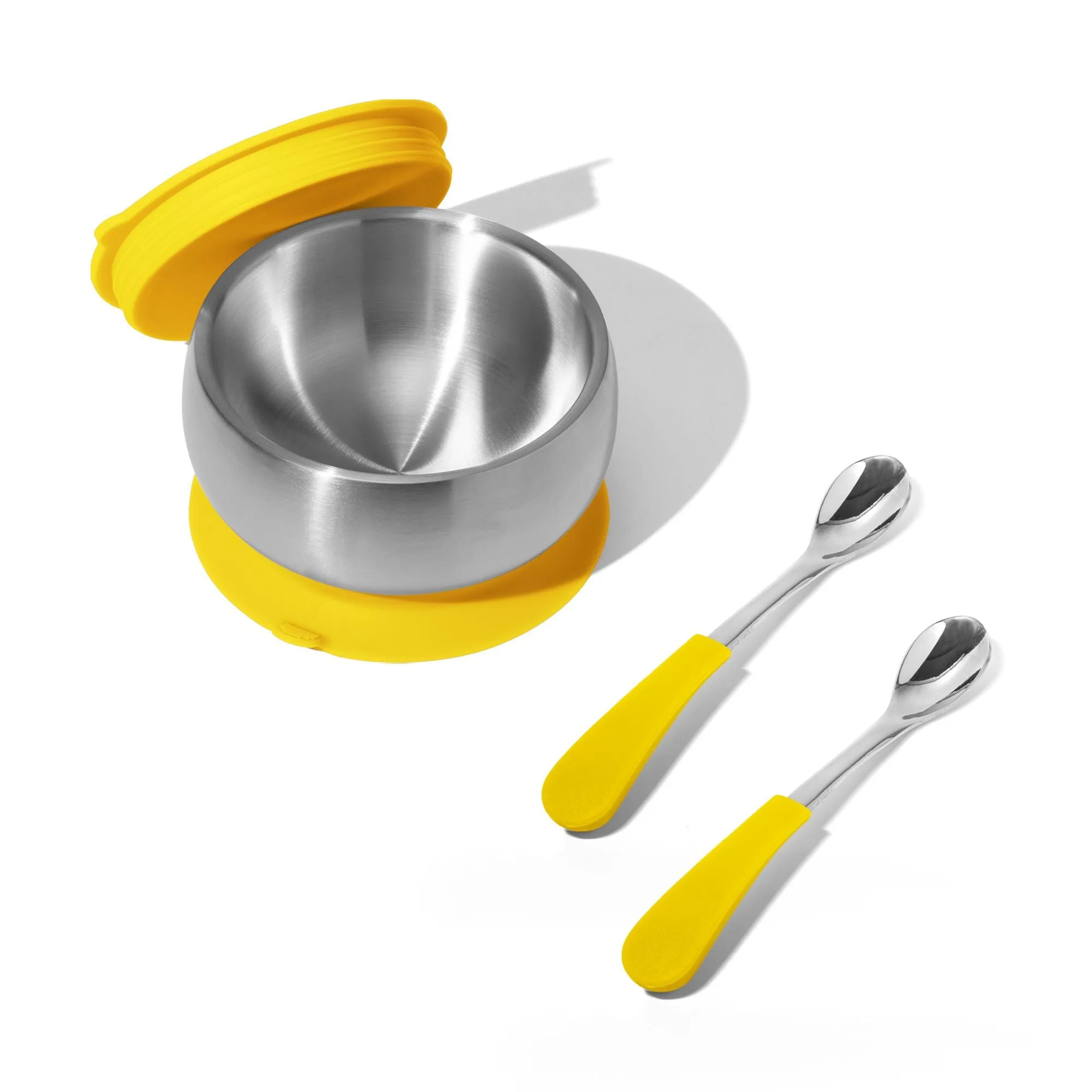 Baby Bowl   Storage Lid   2 Spoons | Stainless Steel & Silicone