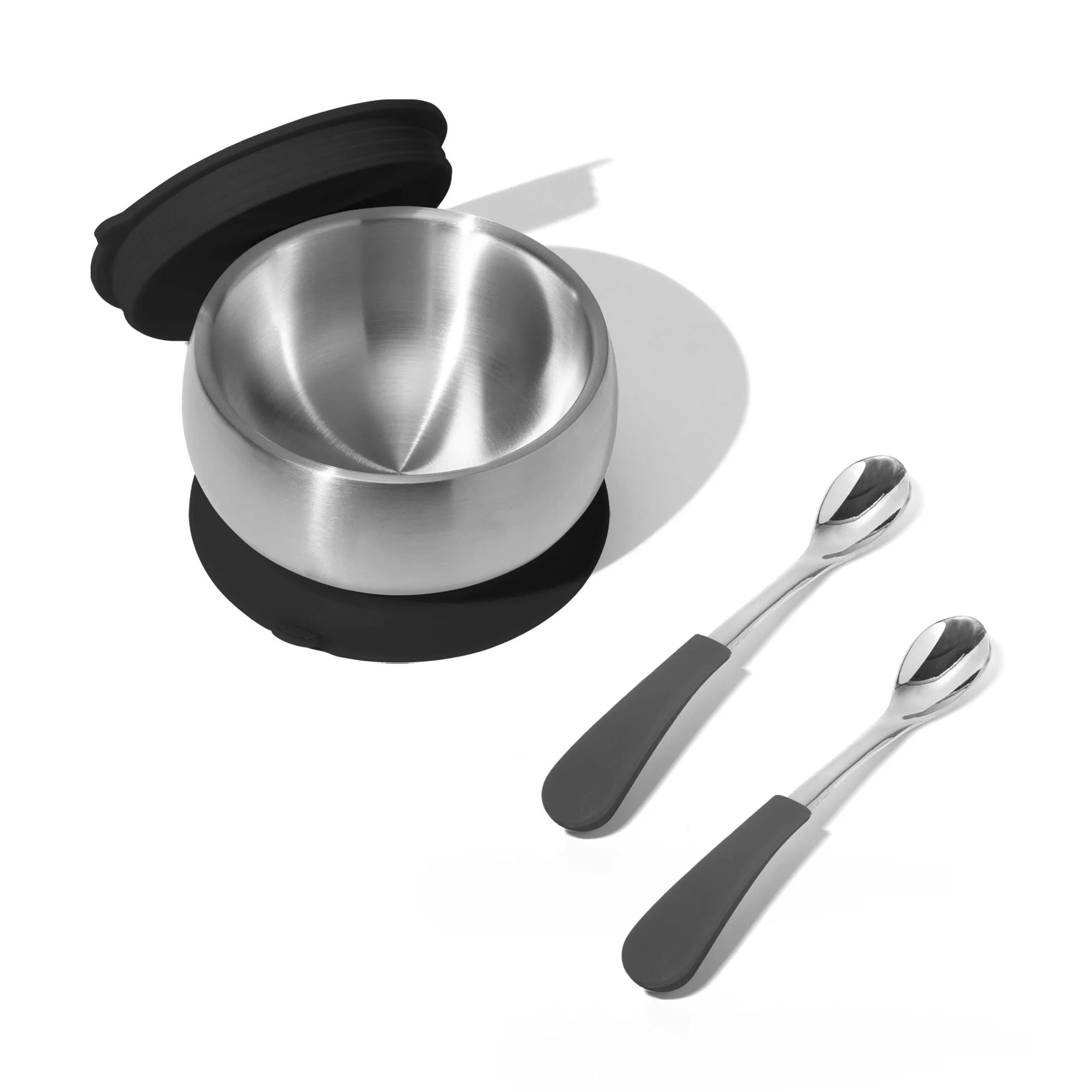 Baby Bowl   Storage Lid   2 Spoons | Stainless Steel & Silicone