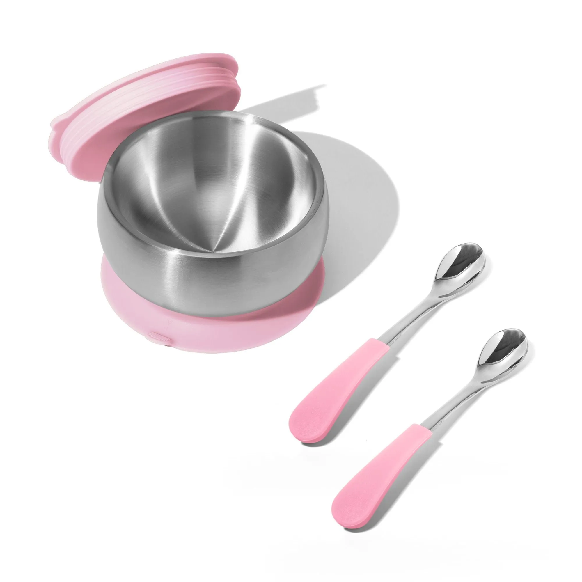 Baby Bowl   Storage Lid   2 Spoons | Stainless Steel & Silicone