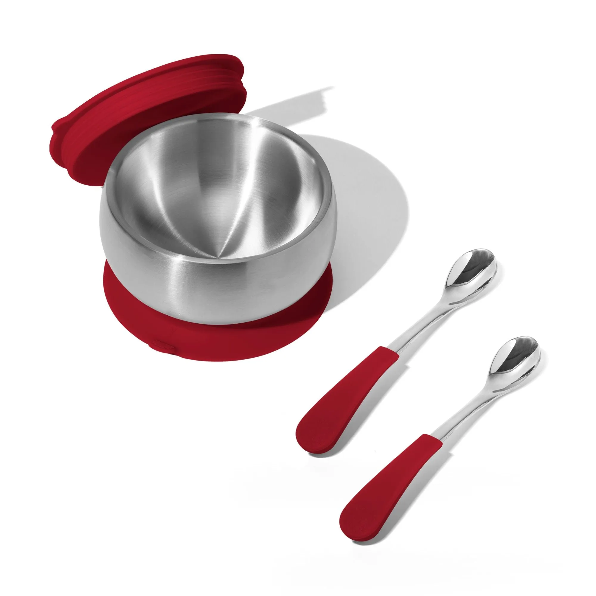 Baby Bowl   Storage Lid   2 Spoons | Stainless Steel & Silicone