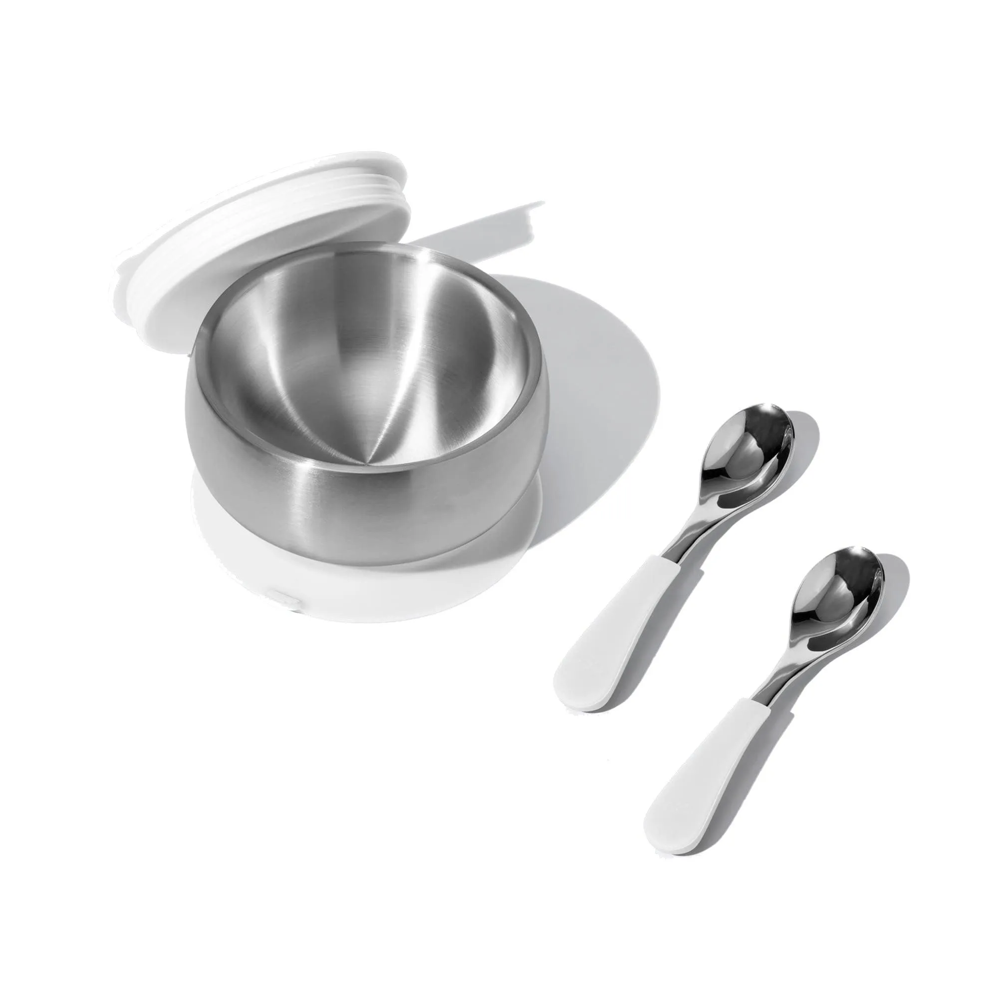 Baby Bowl   Storage Lid   2 Spoons | Stainless Steel & Silicone