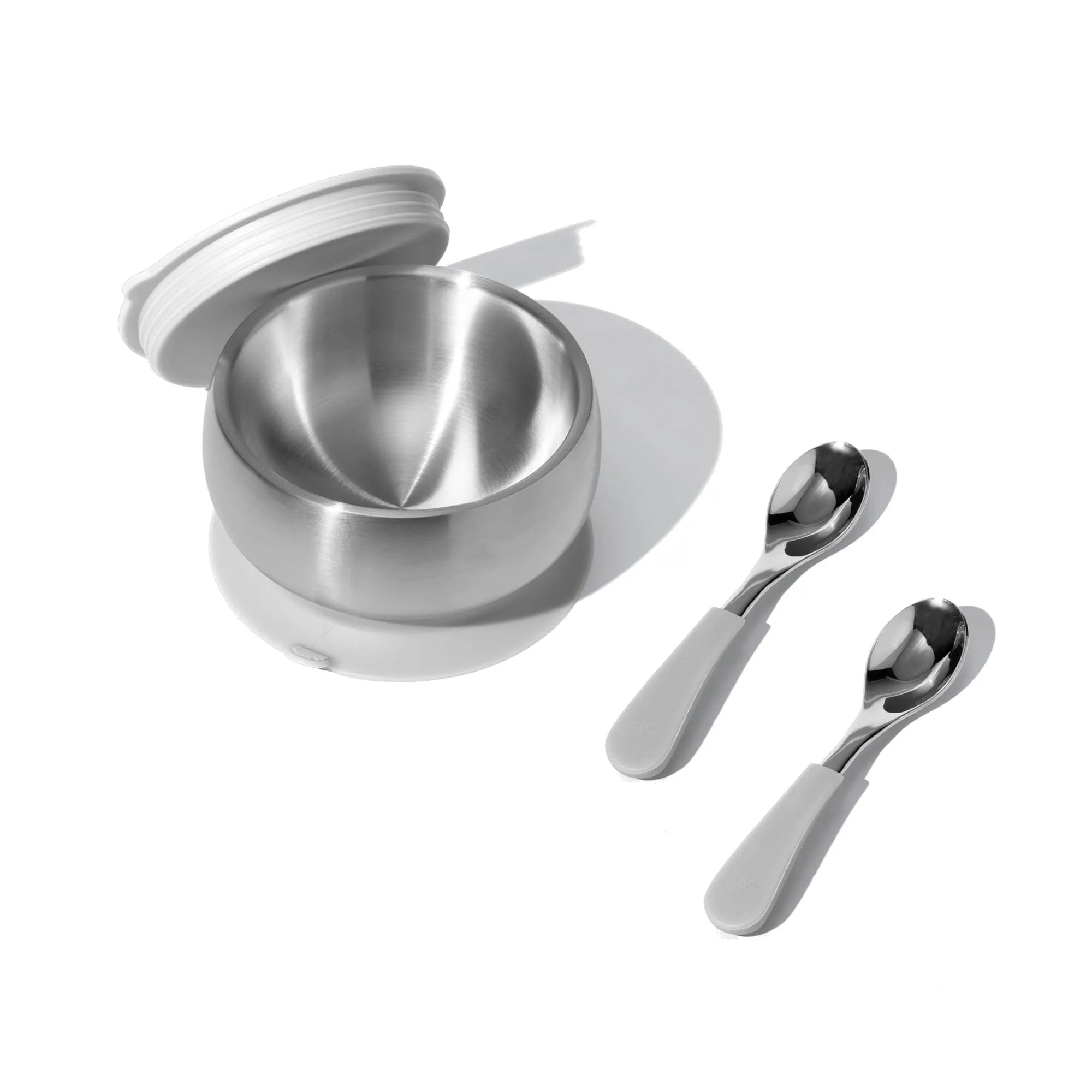 Baby Bowl   Storage Lid   2 Spoons | Stainless Steel & Silicone