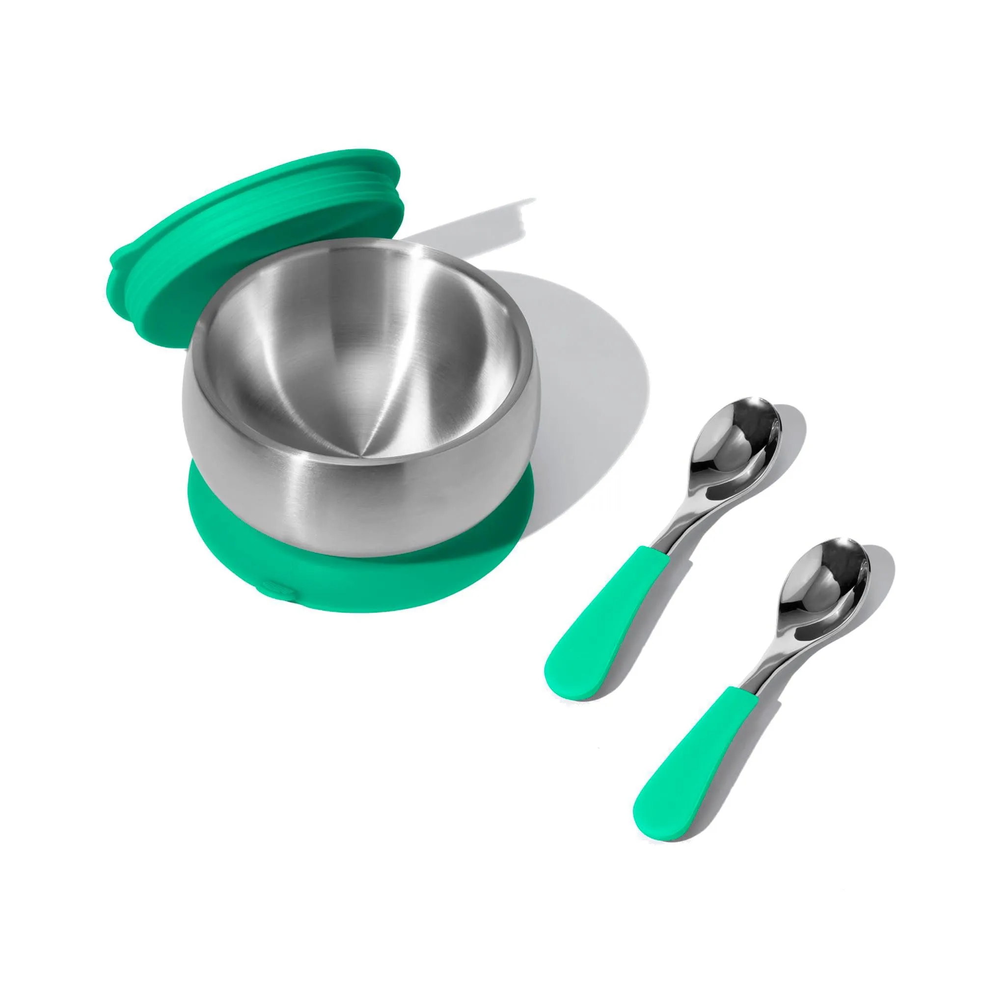 Baby Bowl   Storage Lid   2 Spoons | Stainless Steel & Silicone