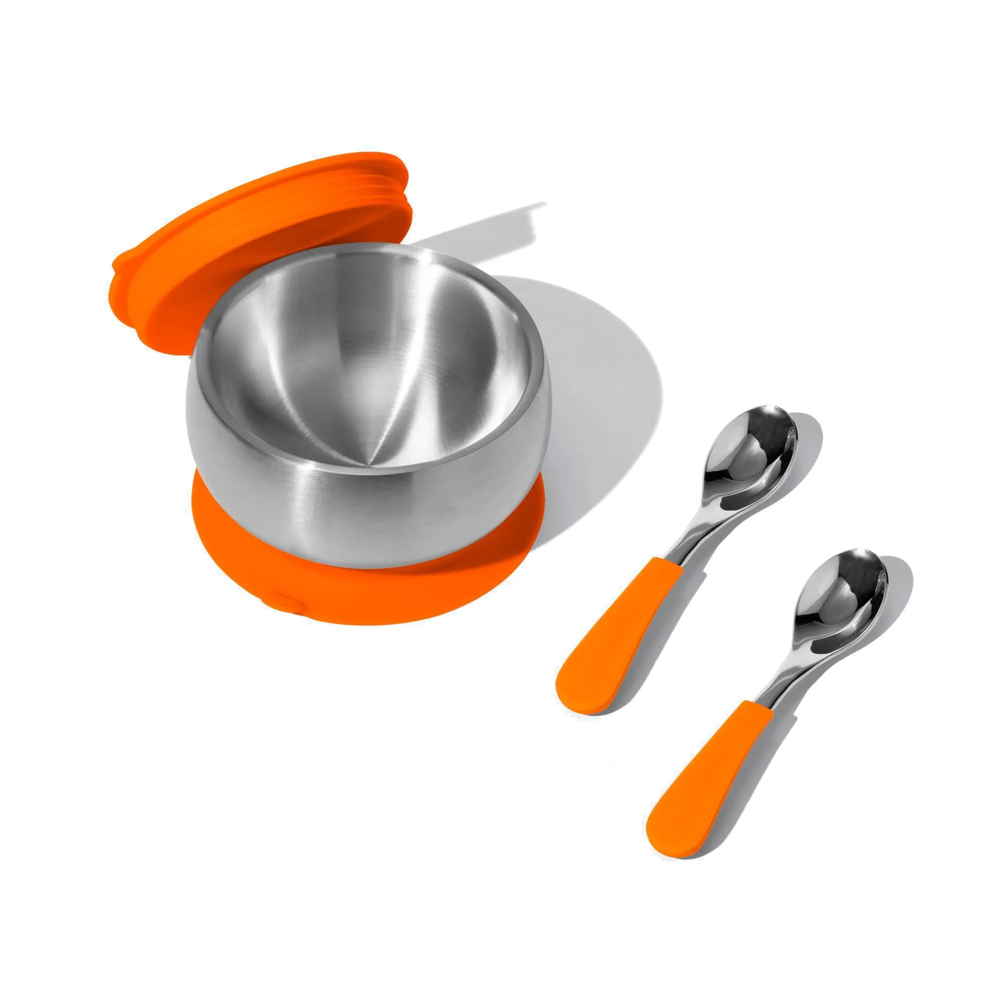 Baby Bowl   Storage Lid   2 Spoons | Stainless Steel & Silicone