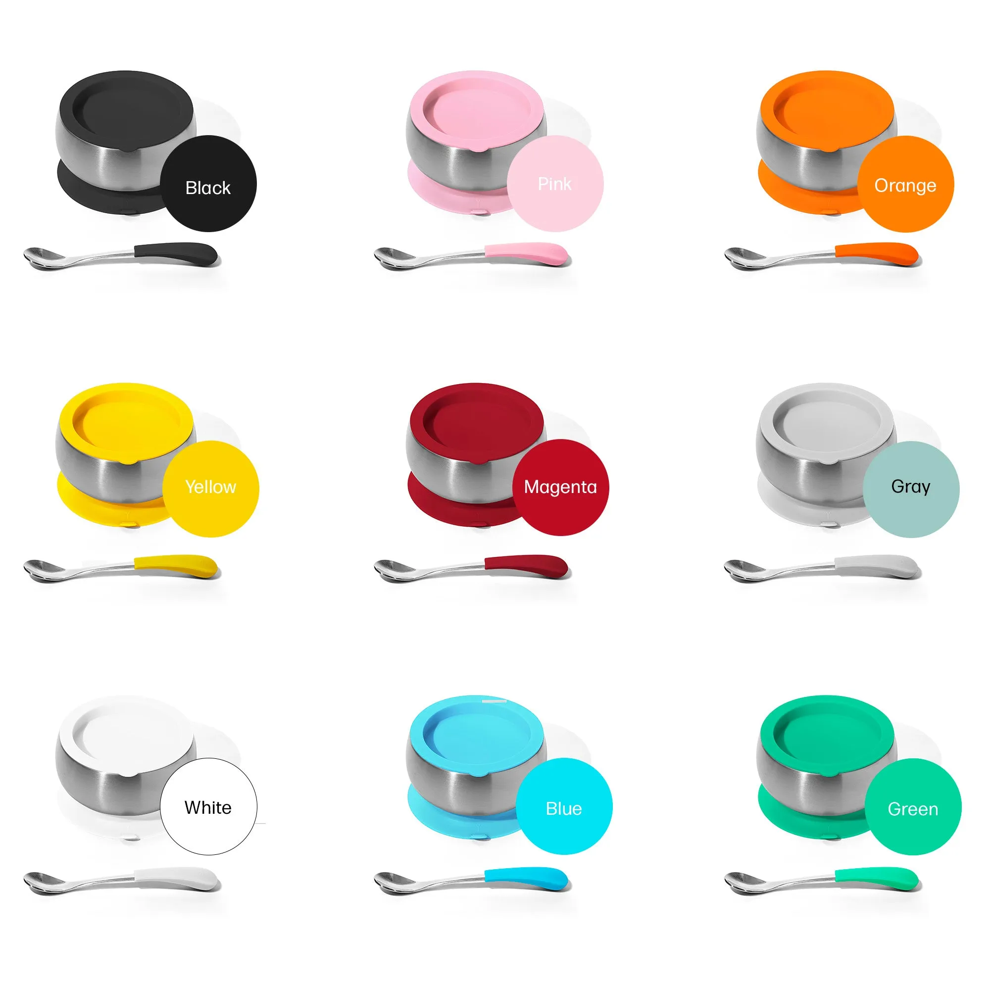 Baby Bowl   Storage Lid   Spoon | Stainless Steel & Silicone