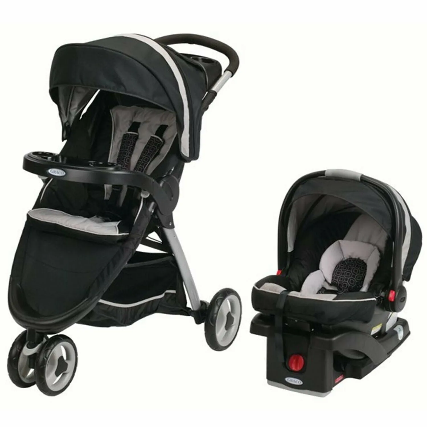 Baby Stroller with Car Seat Travel System Playard High Chair Combo Graco Black