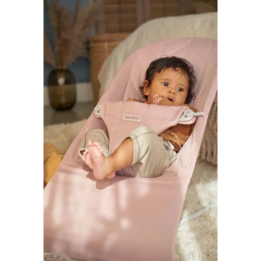 BabyBjorn Bouncer Bliss Cotton, Petal Quilt (Dusty Pink)