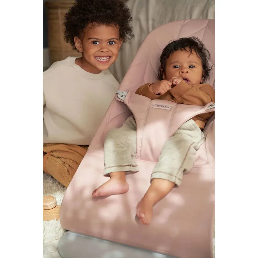 BabyBjorn Bouncer Bliss Cotton, Petal Quilt (Dusty Pink)