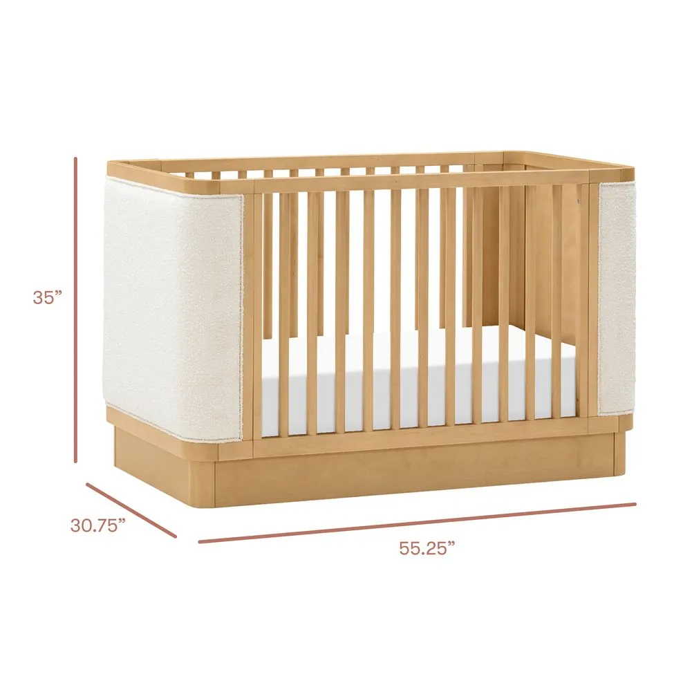 Babyletto Bondi Boucle 4-in-1 Convertible Crib - Honey with Ivory Boucle