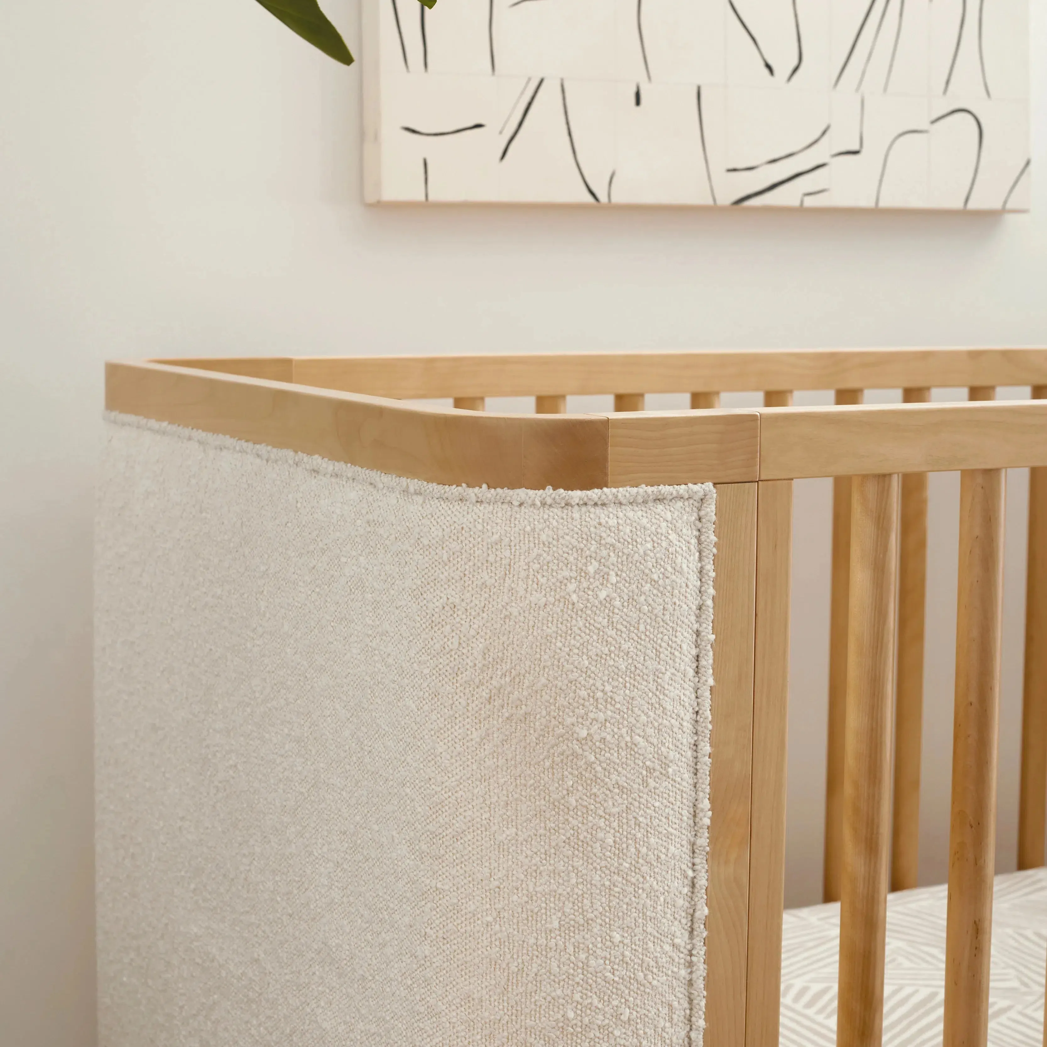Babyletto - Bondi Boucle - 4-in-1 Convertible Crib - Honey with Ivory Boucle