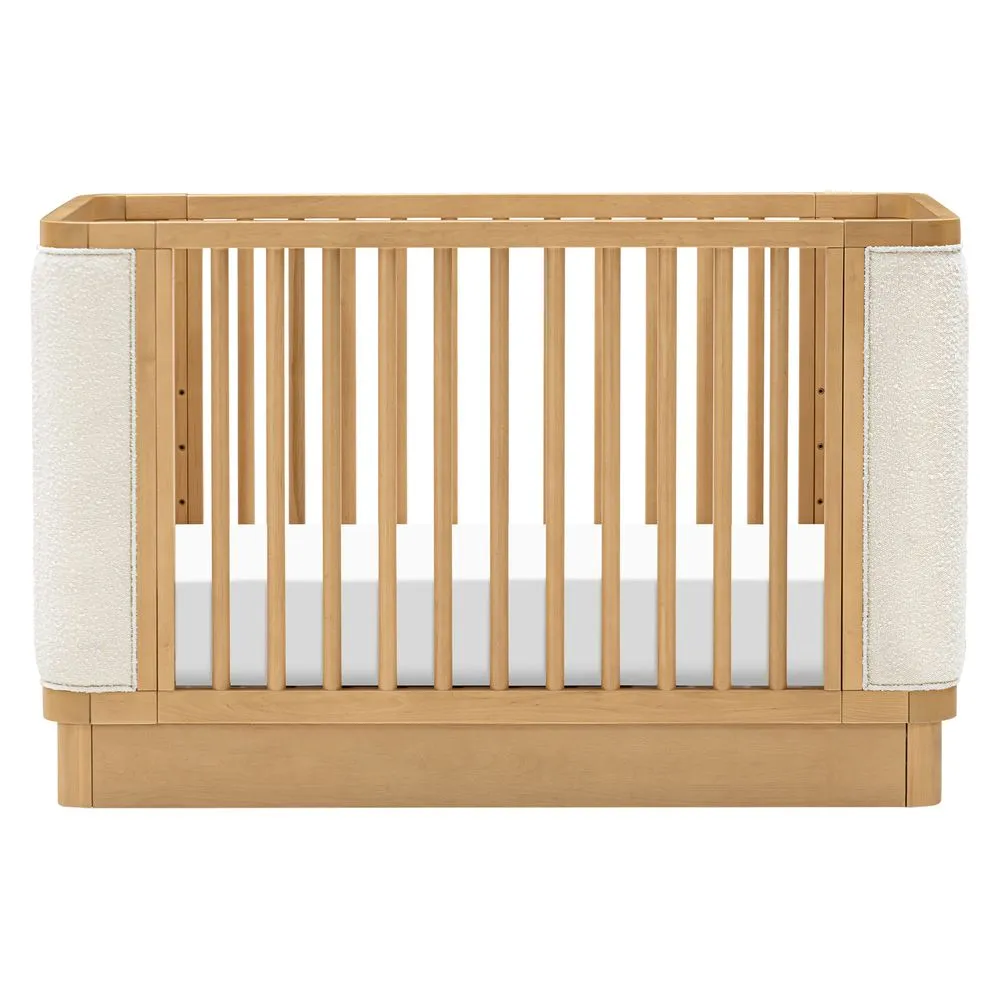 Babyletto Bondi Boucle 4-in-1 Convertible Crib - Honey with Ivory Boucle