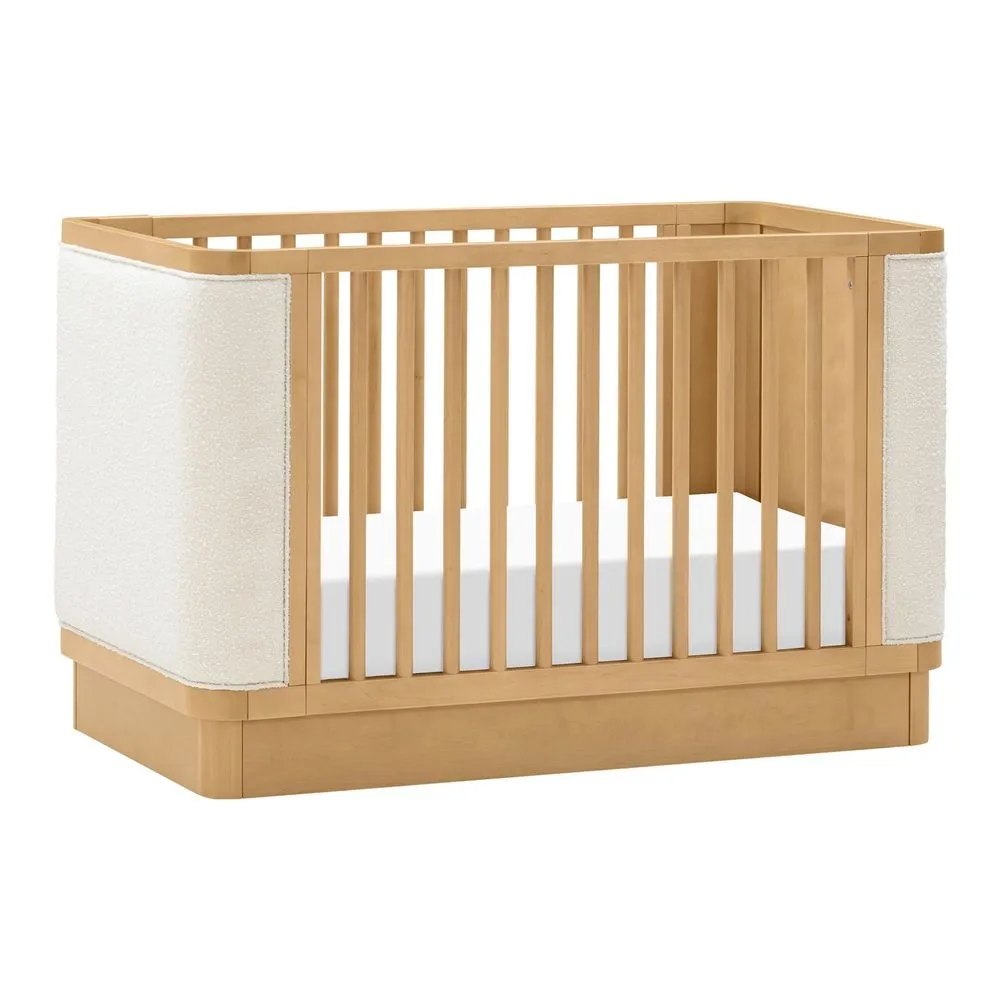 Babyletto Bondi Boucle 4-in-1 Convertible Crib - Honey with Ivory Boucle