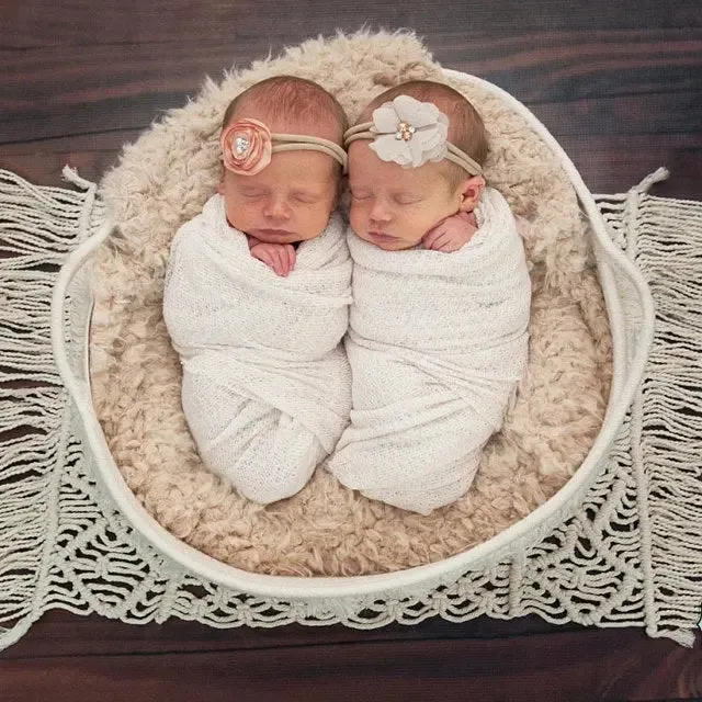 Babymoon Macrame Rectangular Mat Photography Layer - Offwhite