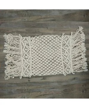 Babymoon Macrame Rectangular Mat Photography Layer - Offwhite