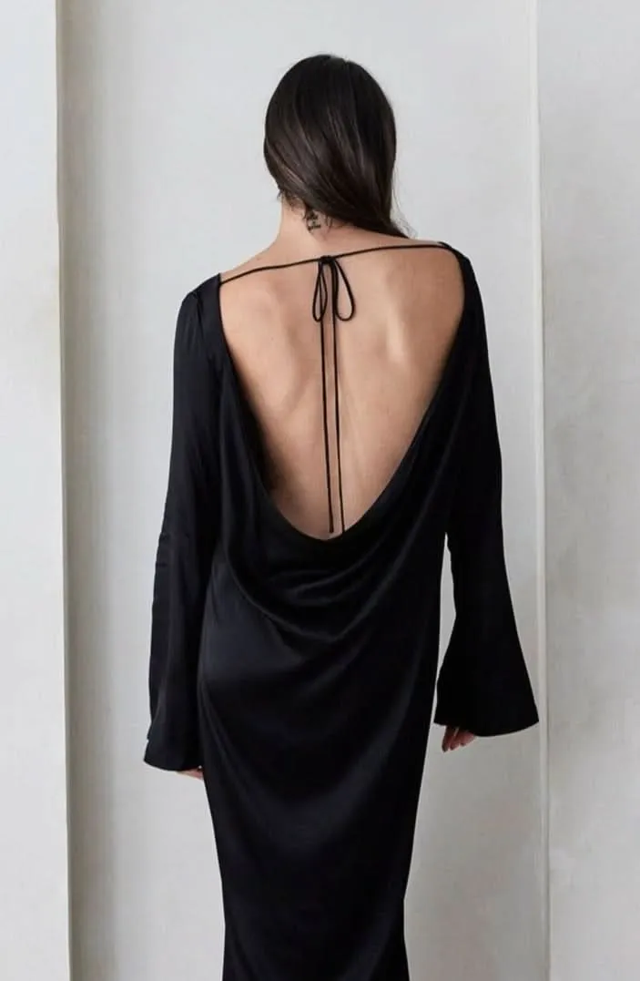 Backless Bell Sleeve Gown