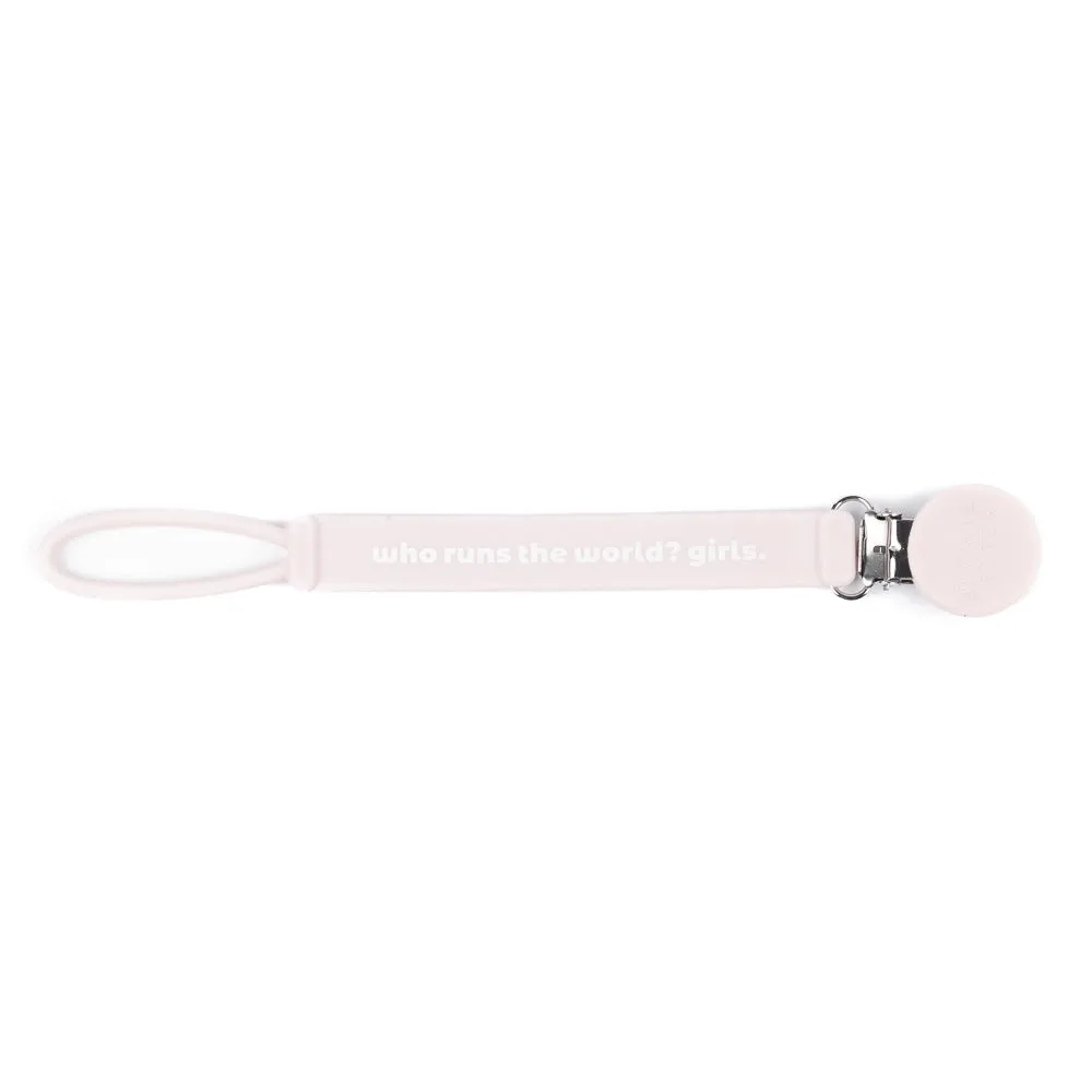 Bella Tunno Pacifier Clip: Who Runs the World Girls