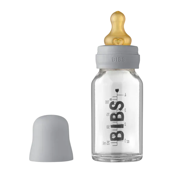 BIBS Baby Glass Bottle Complete Set Latex 110ml Cloud