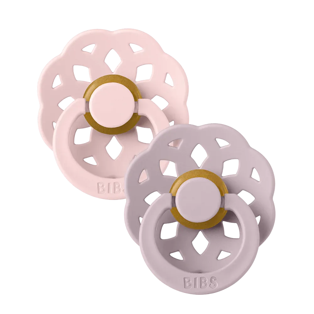 BIBS Boheme Pacifiers 2 Pack (Size 1) - Blossom/Dusky Lilac