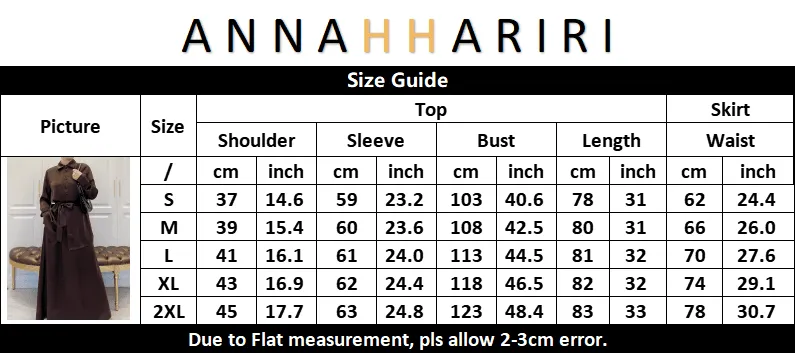 Black Blouse Skirt Modest set maxi skirt with elasticated waistband maxi sleeve buttoned shirt with a detachable belt