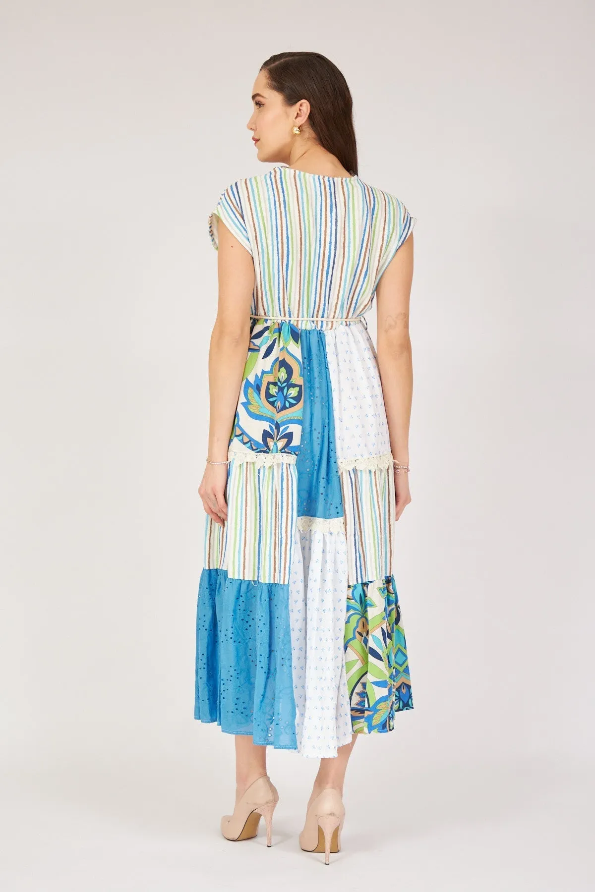 Blue Patterned Cotton Dress