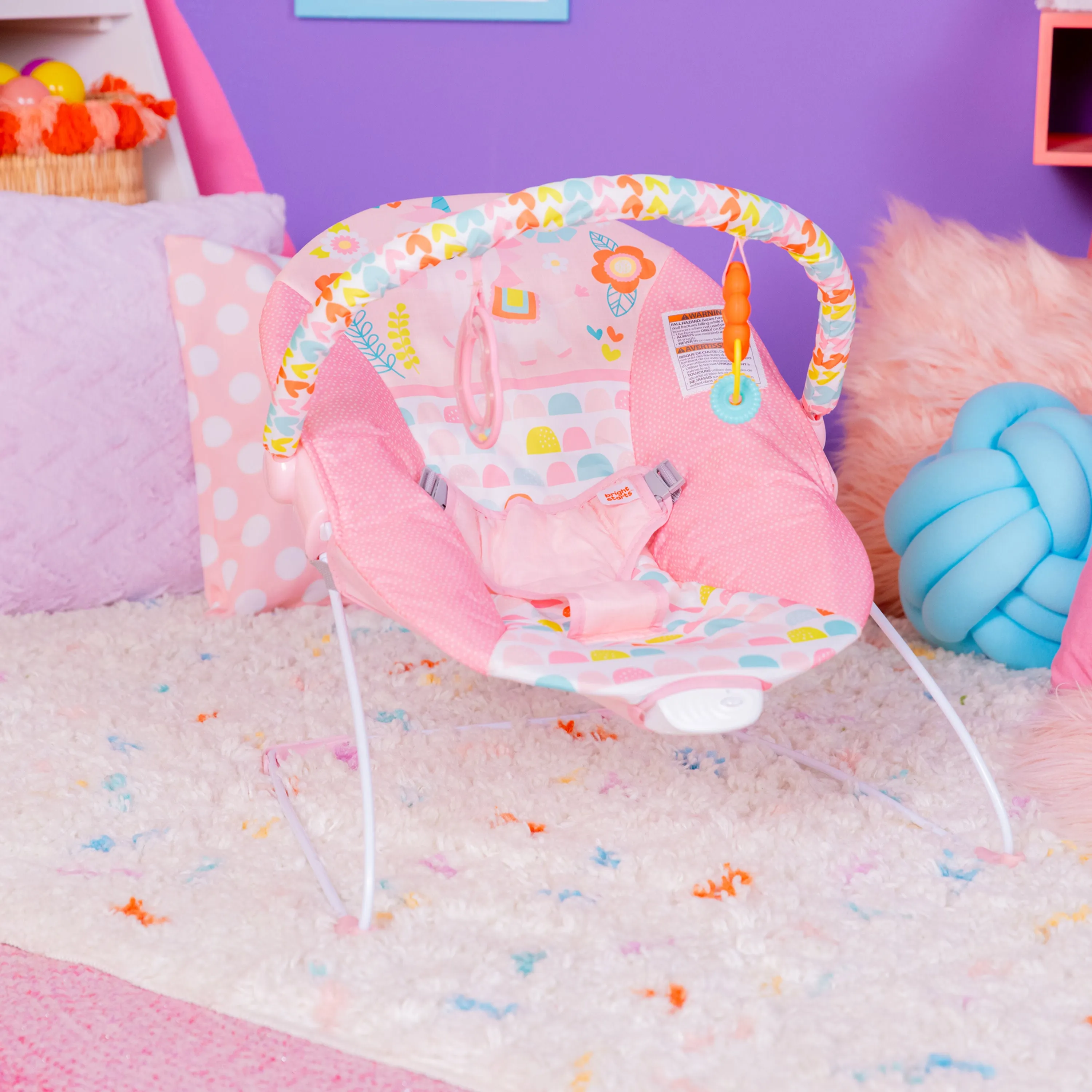 Bright Starts Fancy Fantasy Vibrating Bouncer with Toy Bar