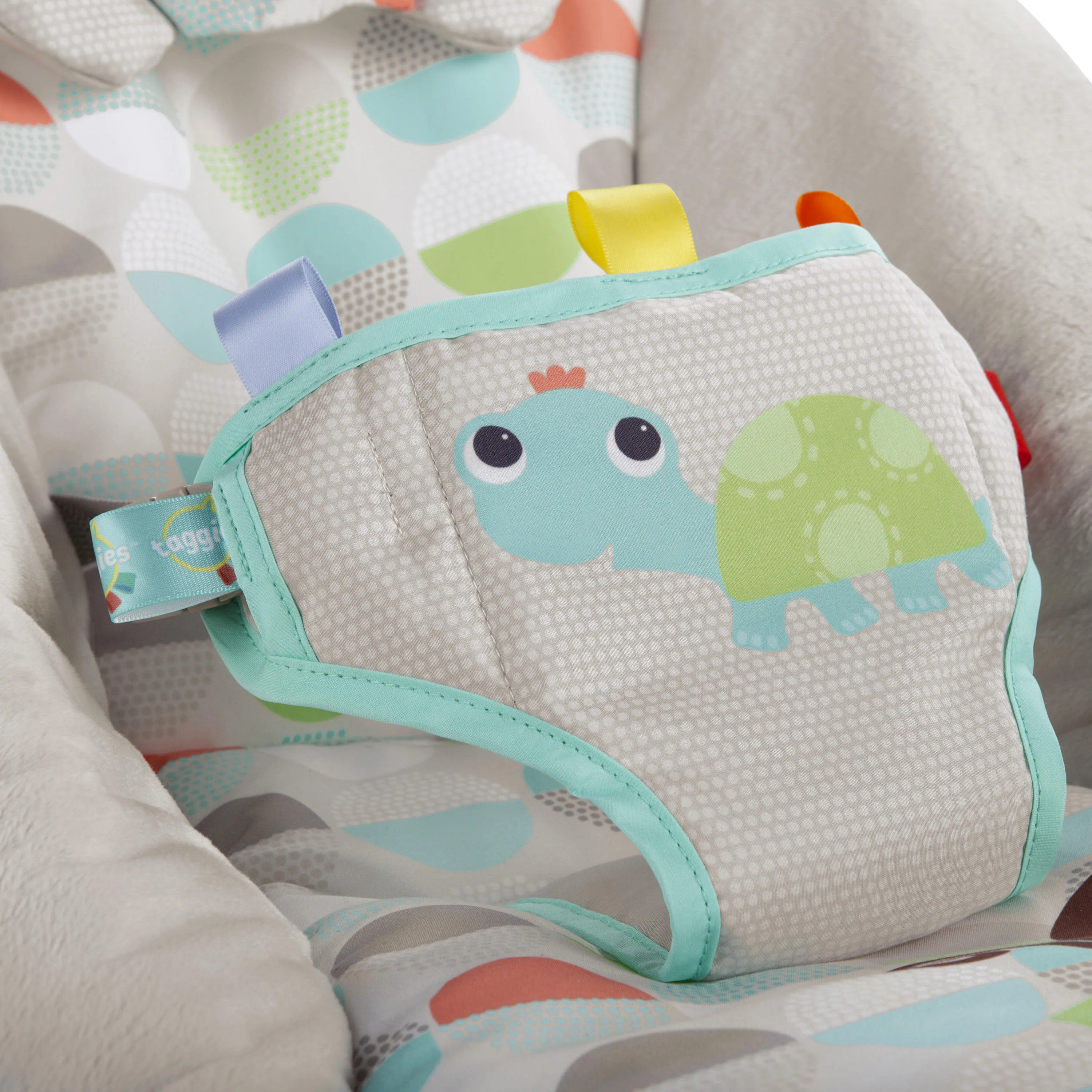 Bright Starts Happy Safari Vibrating Baby Bouncer Seat with Toy Bar