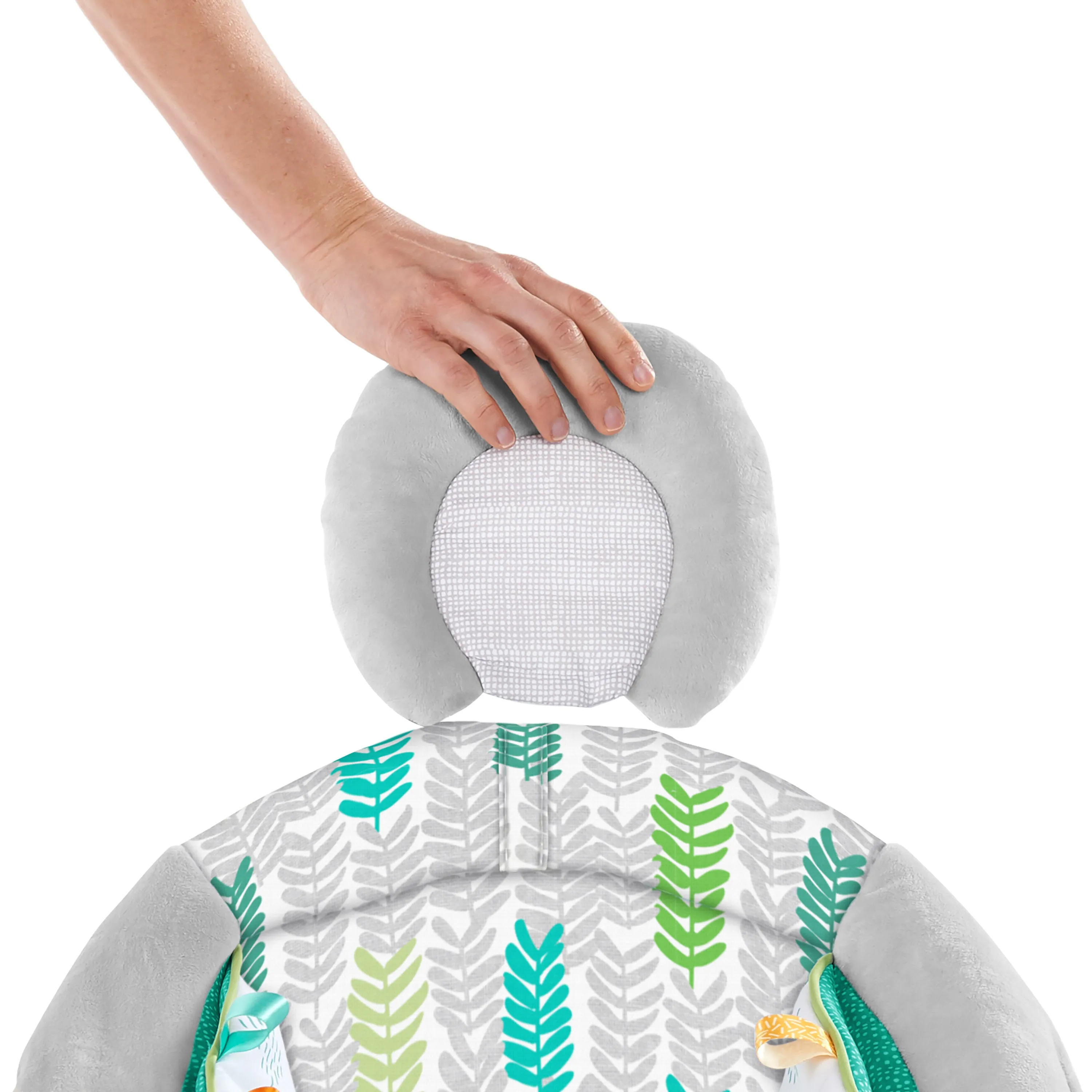 Bright Starts Jungle Vines Comfy Baby Bouncer with Vibrating Infant Seat & Taggies