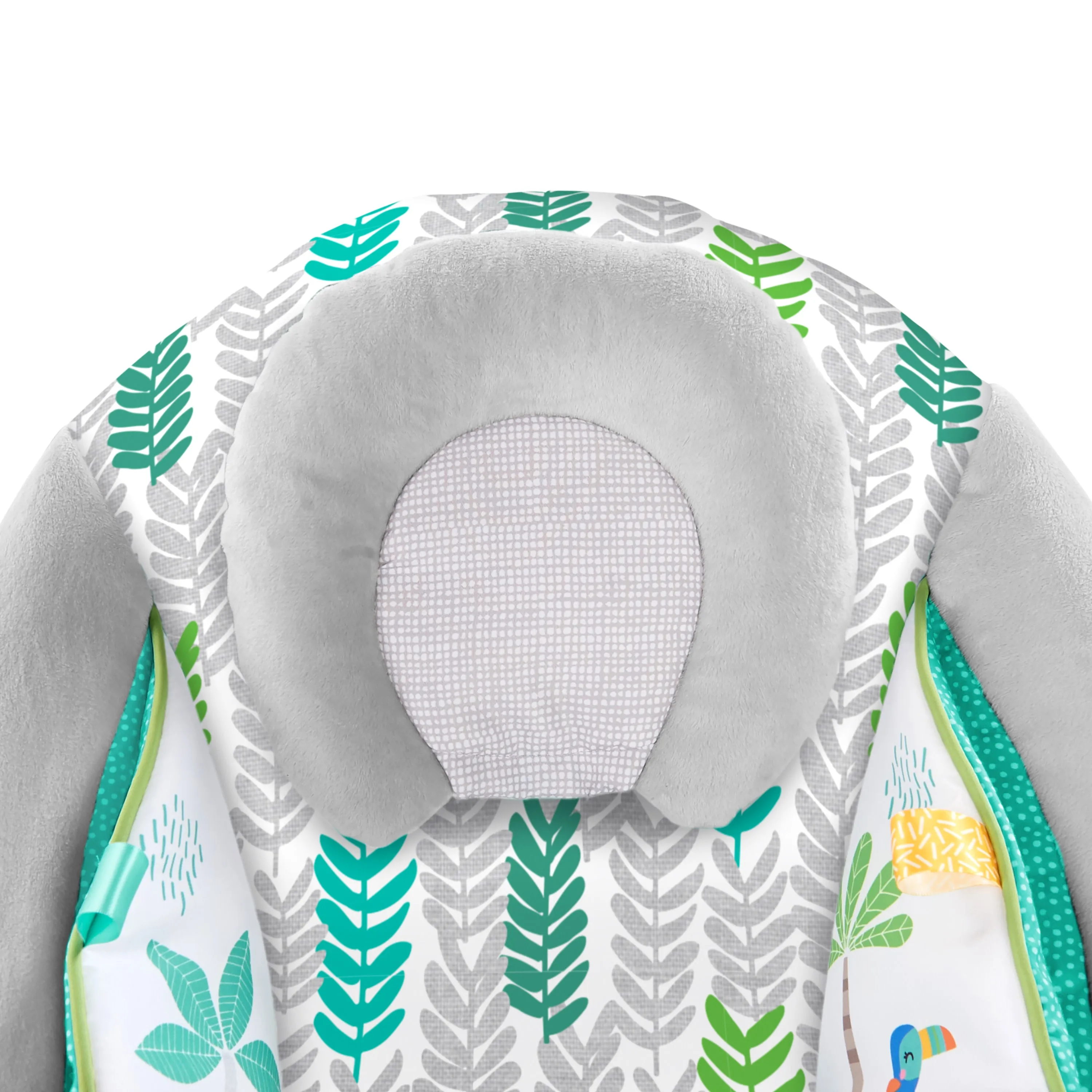 Bright Starts Jungle Vines Comfy Baby Bouncer with Vibrating Infant Seat & Taggies